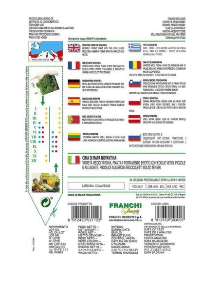 SEMI DI CIMA DI RAPA 90 GIORNI raccolto abbondante