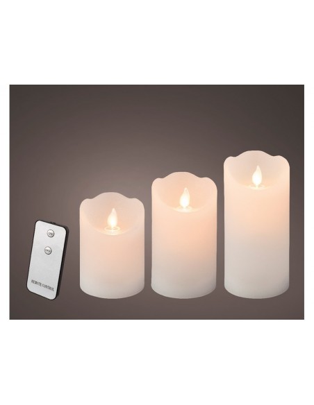 CANDELA EFFETTO FIAMMA ONDULANTE A LED CREMA