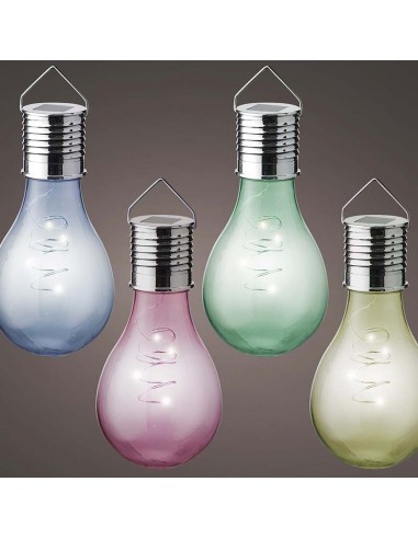 ILLUMINAZIONE LUCE SOLARE DA GIARDINO FISSA COLORE LAMPADINA DIA8.00-H BLU14.00CM-4L ROSSA