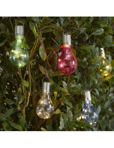 ILLUMINAZIONE LUCE SOLARE DA GIARDINO FISSA COLORE LAMPADINA DIA8.00-H BLU14.00CM-4L GIALLA