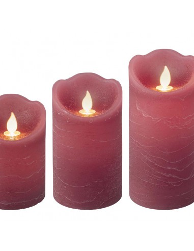 CANDELA EFFETTO FIAMMA ONDULANTE A LED BORDEAUX