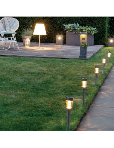 ILLUMINAZIONE PALETTO INOX SOLARE LUCE FISSA
