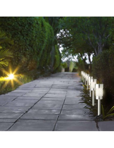 ILLUMINAZIONE PALETTO INOX SOLARE LUCE FISSA