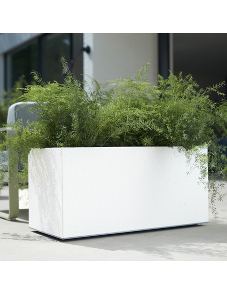 VASO FIORIERA CON ROTELLE VIVO MATT-COLORE BIANCO