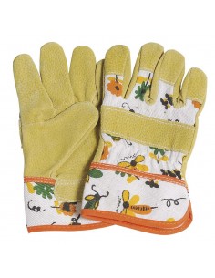GUANTO DA GIARDINO BIMBO IN COTONE E PELLE -  TG S