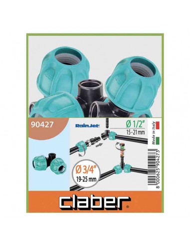 GOMITO 3/4" FIL. F. 1/2" CLABER