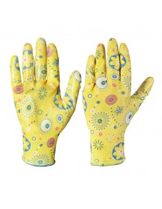 GUANTO DA GIARDINO FLOREALE GIALLO MISURA M
