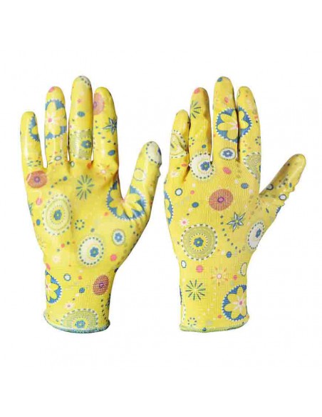 GUANTO DA GIARDINO FLOREALE GIALLO MISURA M