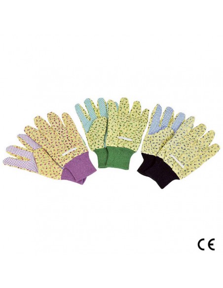 GUANTI DA GIARDINO IN COTONE FANTASIA MISURA M