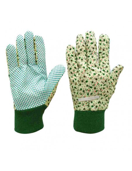 GUANTI DA GIARDINO IN COTONE FANTASIA MISURA M