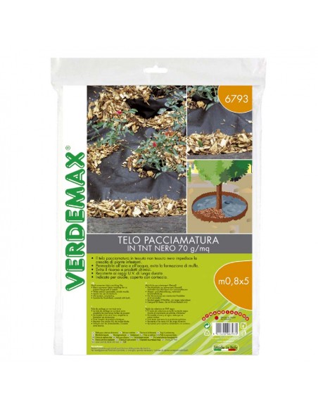 TELO PER PACCIAMATURA IN TNT NERO MT 0,8x5 60 GR