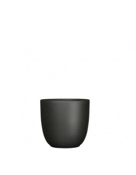 COPRIVASO CERAMICA TUSCA BLACK MATT - H16XD17CM
