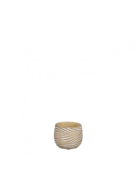 COPRIVASO CERAMICA HENDRICK CREAM - H6,5XD8,5CM