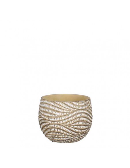 COPRIVASO CERAMICA HENDRICK CREAM - H12,5XD15CM