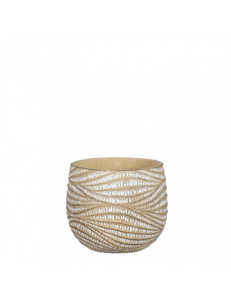 COPRIVASO CERAMICA HENDRICK CREAM - H14XD17CM
