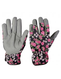 GUANTO DA GIARDINO DONNA MISURA M IN COTONE FIORI