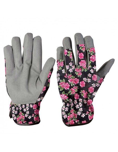 GUANTO DA GIARDINO DONNA MISURA M IN COTONE FIORI