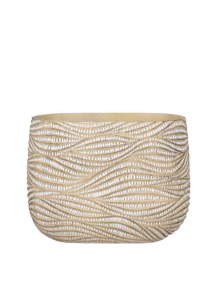 COPRIVASO CERAMICA HENDRICK OVAL CREAM - L 28