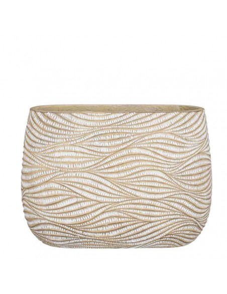 COPRIVASO CERAMICA HENDRICK OVAL CREAM - L 42