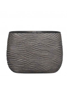 COPRIVASO CERAMICA HENDRICK  OVAL BROWN - L 42