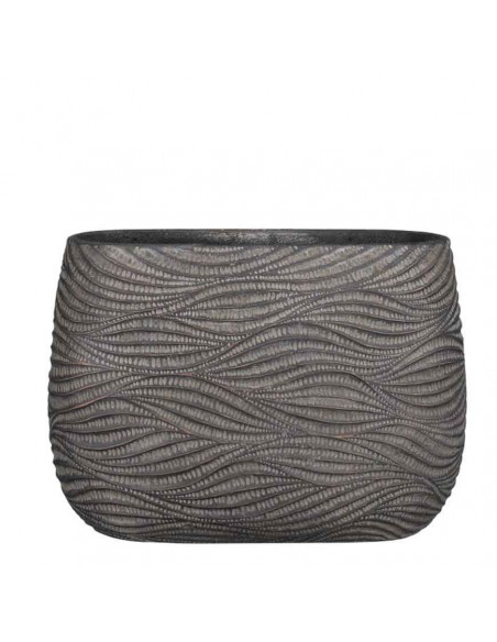 COPRIVASO CERAMICA HENDRICK  OVAL BROWN - L 42