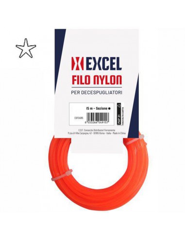 DECESPUGLIATORE FILO NYLON PENTAGONO MM 3.00 15 M