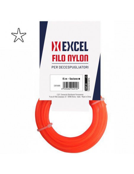 DECESPUGLIATORE FILO NYLON PENTAGONO MM 2.4 M 15