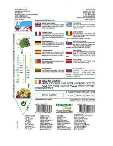 SEMI CIMA DI RAPA 60 giorni, fresco e ricco di sapore