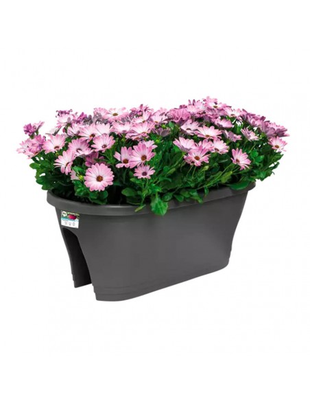VASO FIORIERA DA BALCONE DIMENS. 60 CM - ANTRACITE