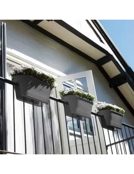 VASO FIORIERA DA BALCONE DIMENS. 60 CM - ANTRACITE