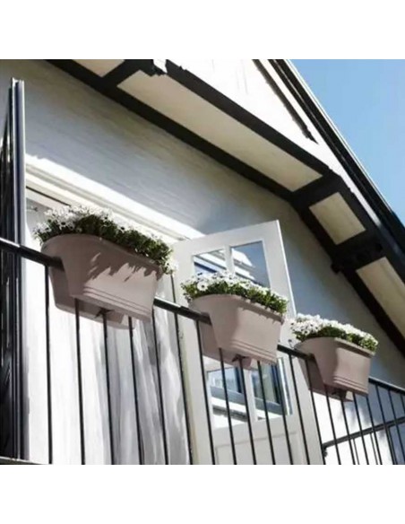 VASO FIORIERA DA BALCONE DIMENS. 60 CM - TORTORA