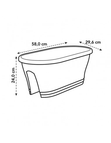 VASO FIORIERA DA BALCONE DIM. 60 CM - ROSSO CILIEGIA