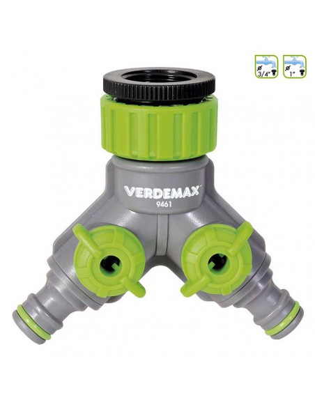 RACCORDO RUBINETTO A 2 USCITE REGOLABILI  3/4'' - 1"