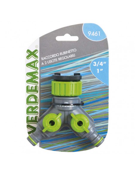 RACCORDO RUBINETTO A 2 USCITE REGOLABILI  3/4'' - 1"