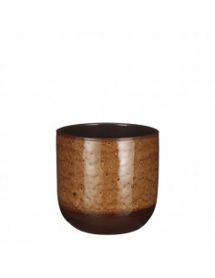 COPRIVASO CERAMICA NORA OCHRE GLAZE - H24XD25CM