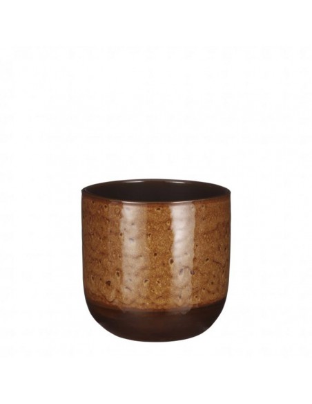 COPRIVASO CERAMICA NORA OCHRE GLAZE - H24XD25CM