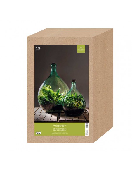 SET TERRARIUM CONTENITORE VETRO 55 LT CON 2 ATTREZZI