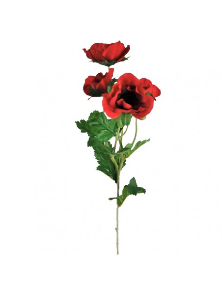 ANEMONE SPRAY X 4 RD artificiale fiore stelo 62 cm