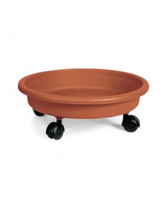 SOTTOVASO ROTONDO CON RUOTE TERRACOTTA - VECA