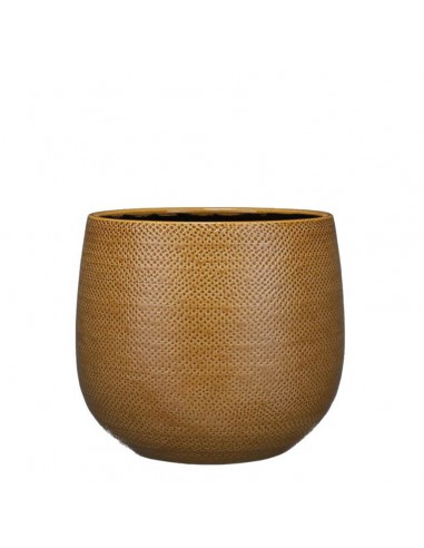 COPRIVASO CERAMICA GABRIEL POT ROUND OCHRE - H25XD29CM