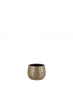 COPRIVASO CERAMICA CLEMENTE POT ROUND GOLD - H13XD16,5CM