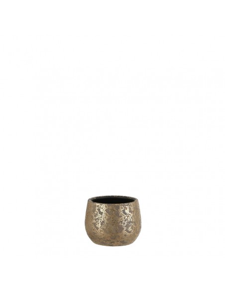 COPRIVASO CERAMICA CLEMENTE POT ROUND GOLD - H13XD16,5CM