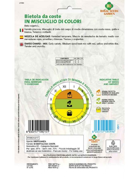 SEMI DI MIX BIETOLE A COSTE COLORATE Qualità extra