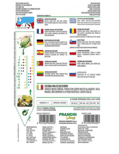 SEMI DI CICORIA PAN DI ZUCCHERO Foglie croccanti, gustose