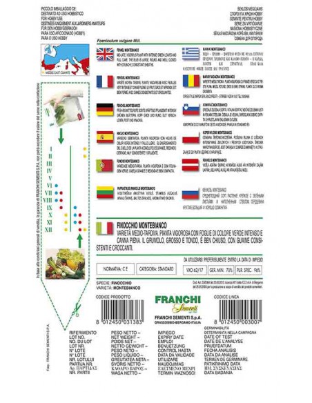 SEMI FINOCCHIO MONTEBIANCO grumoli grandi e saporiti
