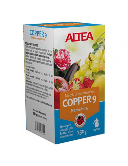 FUNGHICIDA COPPER 9 LIQUIDO CONCENTRATO A BASE DI RAME FLACONE 250 G