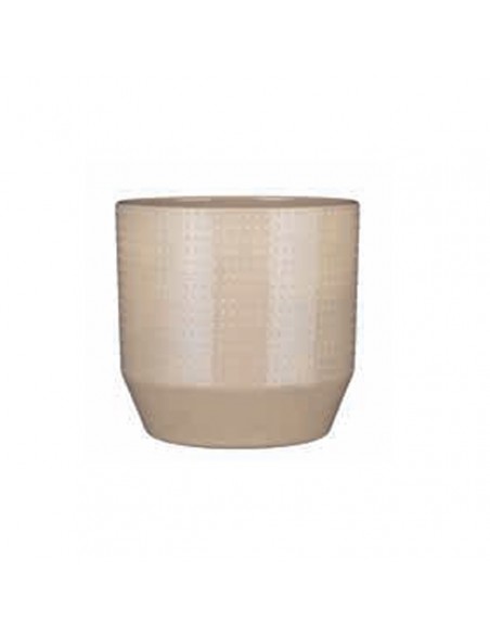 COPRIVASO NOLA POT ROUND BEIGE RELIEF D 27 CM