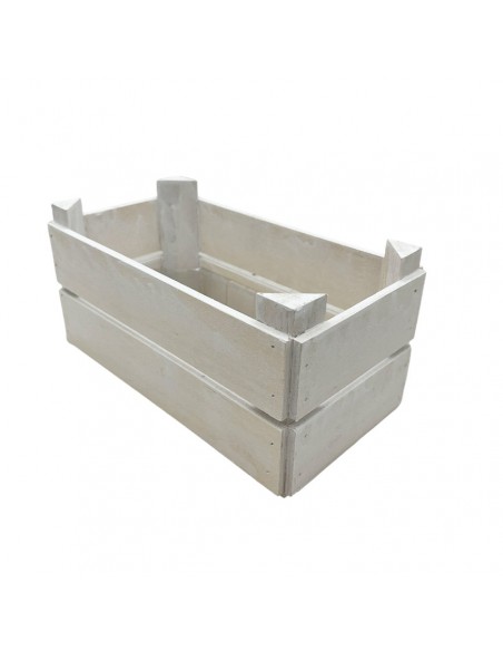 CASSETTINA DUE VASI NORRIS LEGNO colore bianco