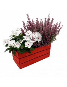 CASSETTINA DUE VASI NORRIS LEGNO colore rosso