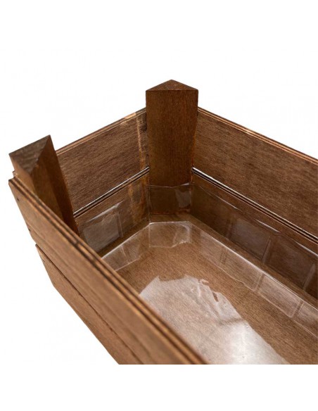 CASSETTINA DUE VASI NORRIS LEGNO COLORE MARRONE